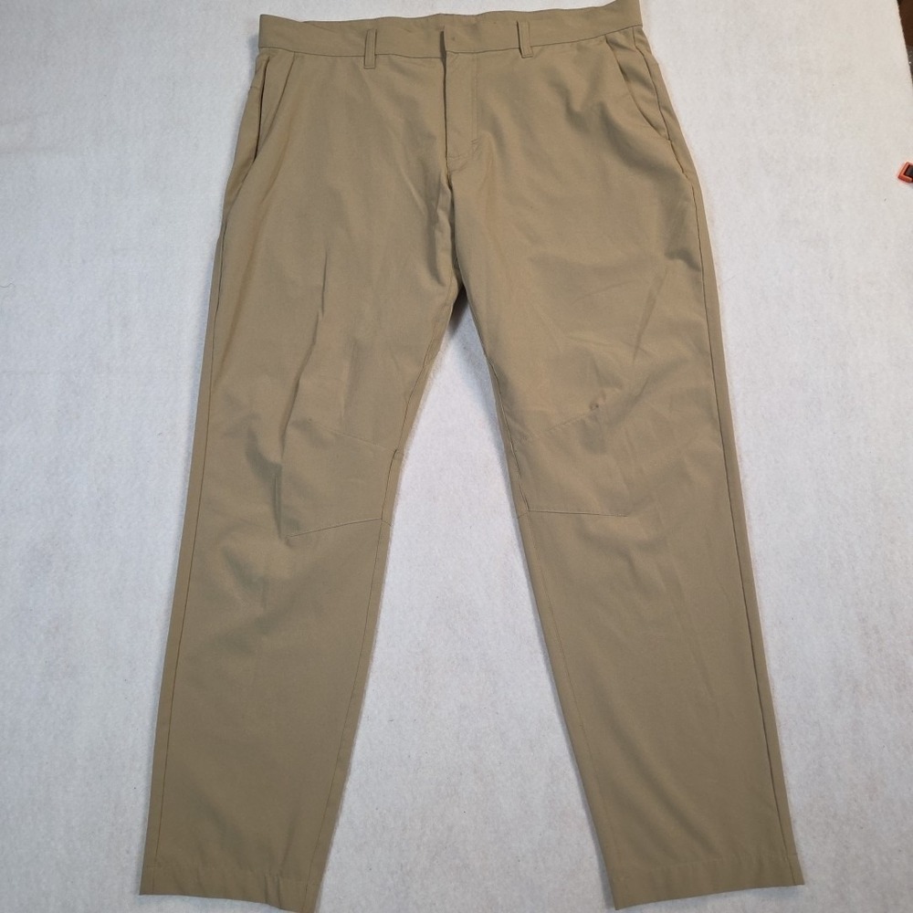 Fabletics Pants Mens 36x30 Brown Chino Golf Outdoors Khaki Stretch Tapered Leg